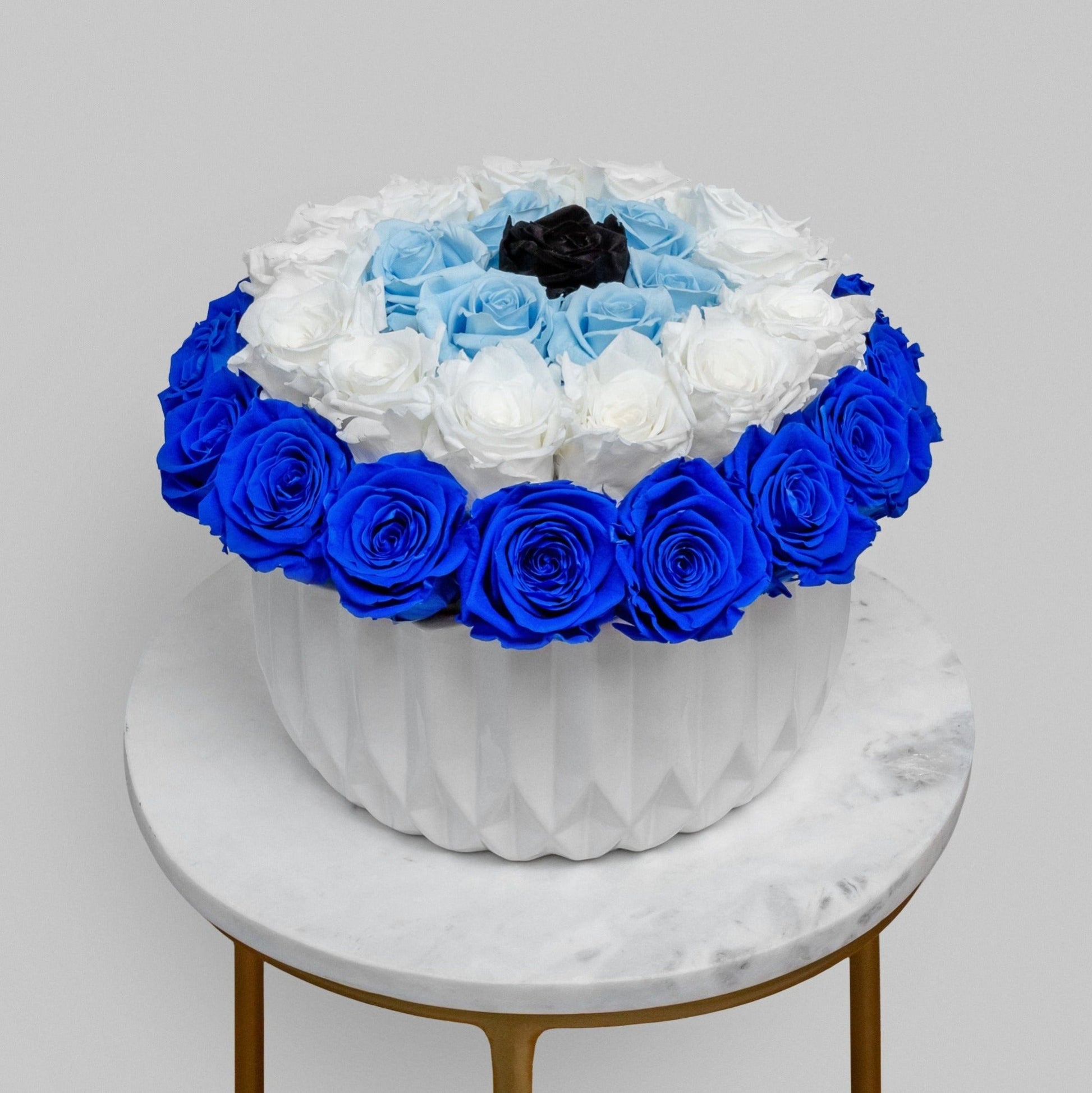 Preserved Roses  white and blue
