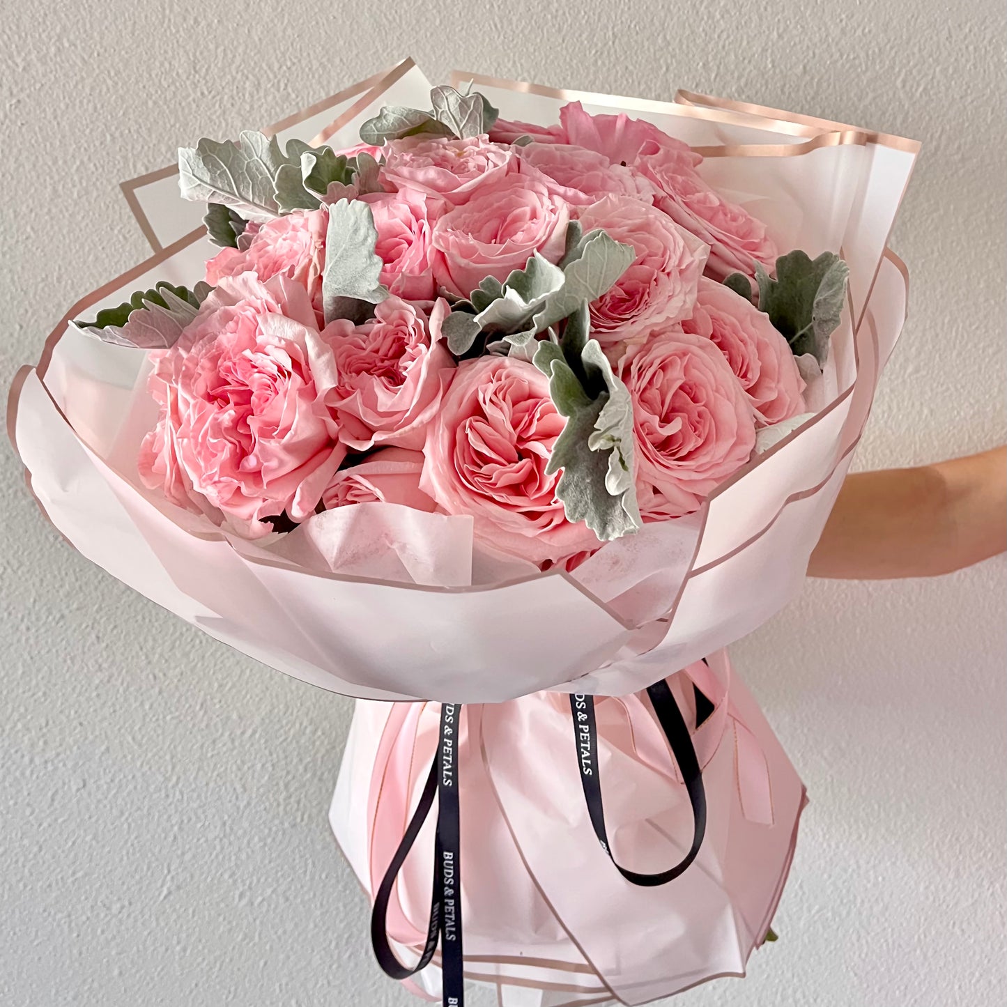Pink O’Hara Garden Roses Bouquet