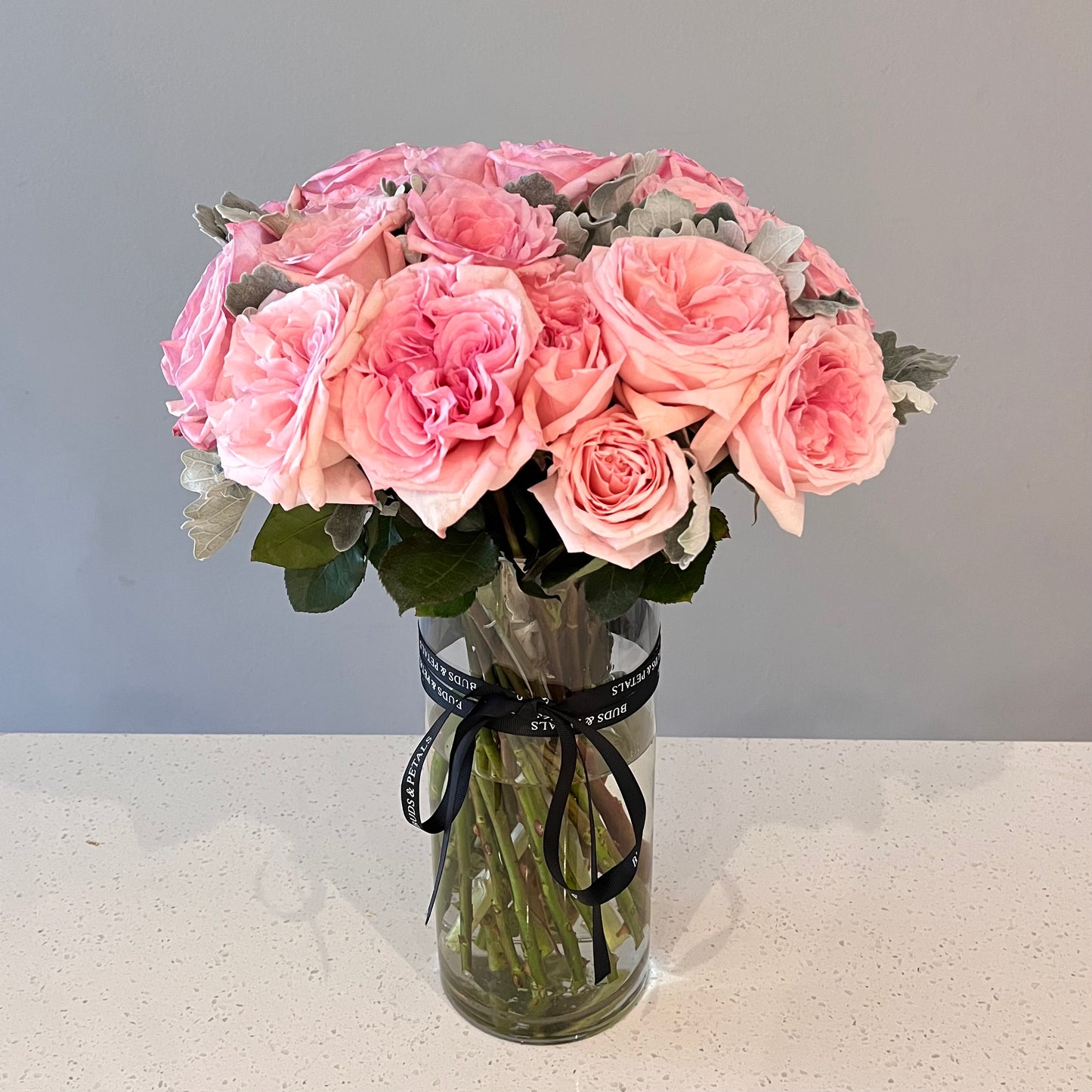 Pink O’Hara Garden Roses in a Vase