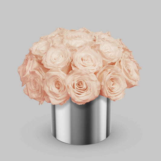 Light Peach Preserved Roses In a Vase BUDS&PETALS